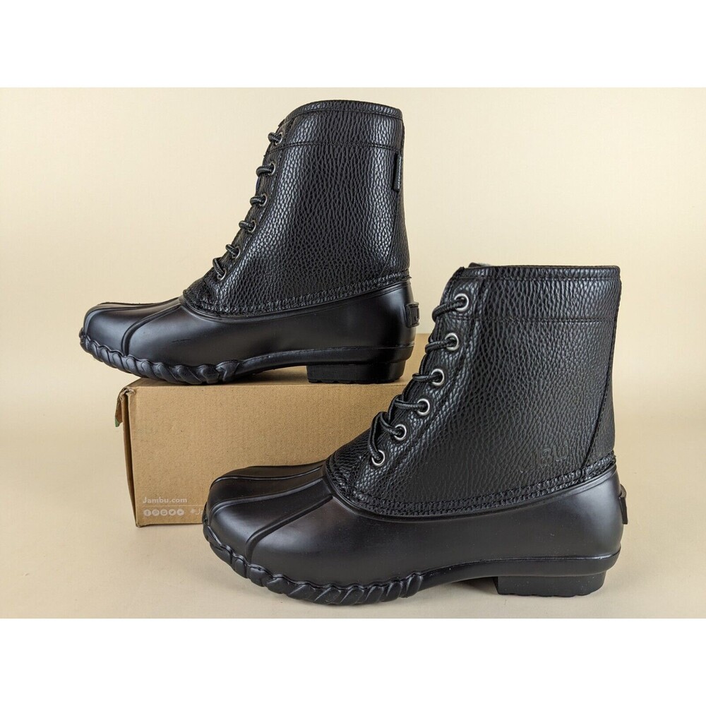 JBU Maine Waterproof Duck Boots Mens 13 M Black Faux Fur Lined Lace Up Shoes NWB - Picture 3 of 15